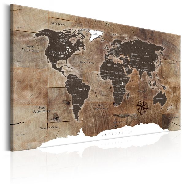 Tableau Cartes du monde World Map: Wooden Mosaic