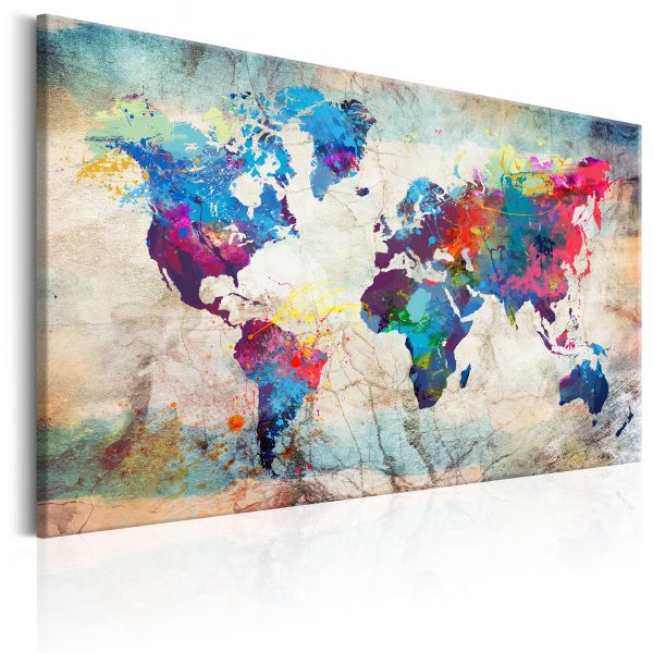 Tableau Cartes du monde World Map: Colourful Madness
