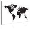 Tableau Cartes du monde World Map: Black & White Elegance