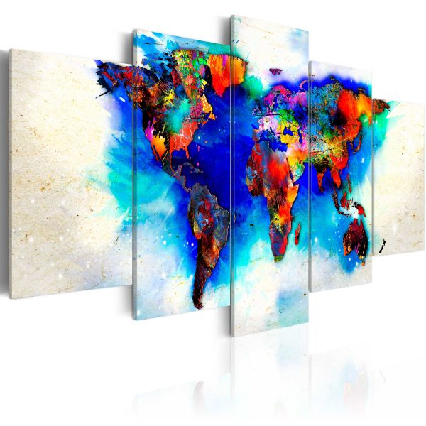 Tableau Cartes du monde All colors of the world