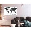 Tableau Cartes du monde Black and White Map (1 Part) Wide