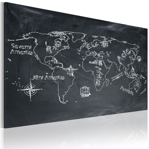 Tableau Cartes du monde Leçon de géographie (langue tchèque)