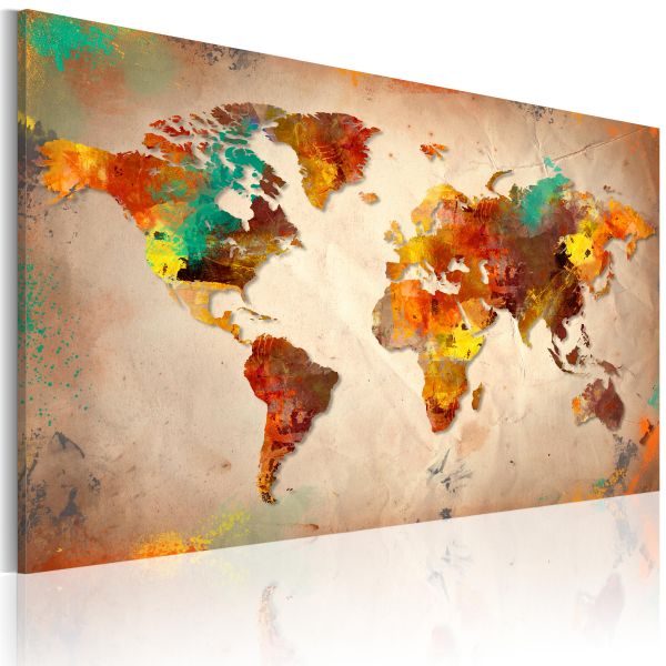 Tableau Cartes du monde Painted World