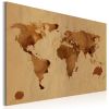 Tableau Cartes du monde Le monde peint avec du café