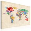 Tableau Cartes du monde Carte du monde italienne en couleurs vives
