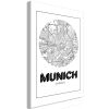 Tableau Cartes du monde Retro Munich (1 Part) Vertical