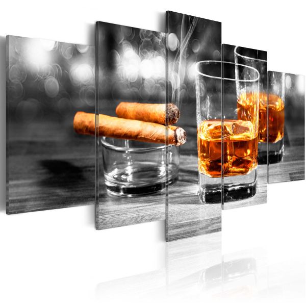 Tableau Nature morte Cigars and whiskey