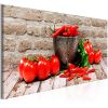 Tableau Nature morte Red Vegetables (1 Part) Brick Narrow