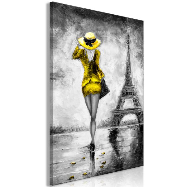 Tableau Personnages Parisian Woman (1 Part) Vertical Yellow