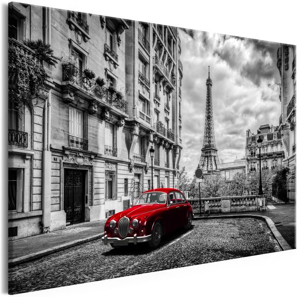 Tableau Villes Car in Paris (1 Part) Red Wide