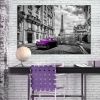 Tableau Villes Car in Paris (1 Part) Violet Wide