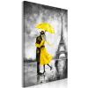 Tableau Villes Paris Fog (1 Part) Vertical Yellow