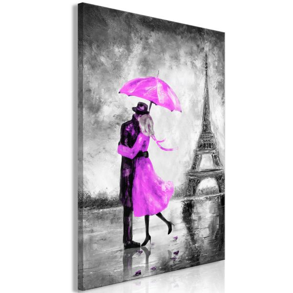 Tableau Villes Paris Fog (1 Part) Vertical Pink