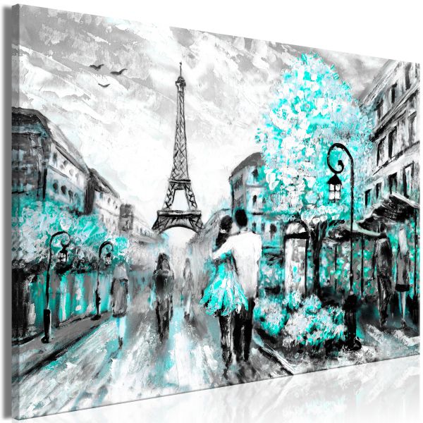 Tableau Villes Colourful Rendez-Vous (1 Part) Wide Turquoise