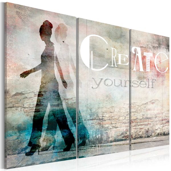 Tableau Vintage Create yourself - triptych