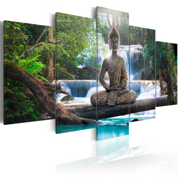 Tableau Zen Buddha and waterfall
