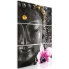 Tableau Zen Buddha and Flower (3 Parts) Vertical