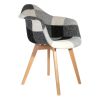 Fauteuil Scandinave Patchwork motif gris