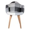 Fauteuil Scandinave Patchwork motif gris