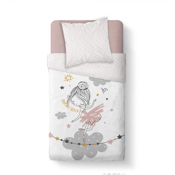 Housse de couette enfant 140x200 cm avec 1 taie d'oreiller 63x63 cm Parure de lit Coton Kids Kool 1.12