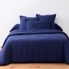 Parure de lit housse de couette avec taie d'oreiller 100% Coton 57 fils Bleu Marine