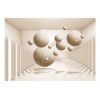 Papier peint intissé 3D et Perspective Beige Balls