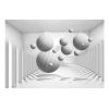 Papier peint intissé 3D et Perspective Balls in White