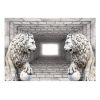 Papier peint intissé 3D et Perspective Lions de pierre