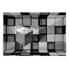 Papier peint intissé 3D et Perspective Rubik's cube in gray