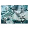 Papier peint intissé 3D et Perspective Concrete Cubes (Green)