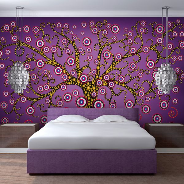 Papier peint intissé Abstractions abstraction: arbre (violet)