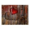 Papier peint intissé Abstractions Coeurs sur fond de bois