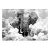 Papier peint intissé Animaux Elephant in the Clouds (Black and White)