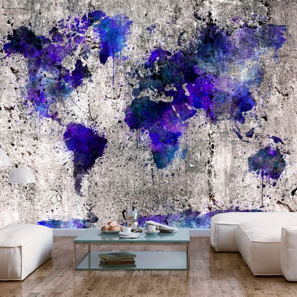 Papier peint intissé Carte du monde World Map: Ink Blots