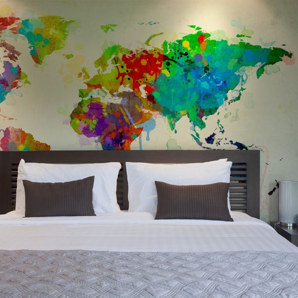 Papier peint intissé Carte du monde Paint splashes map of the World
