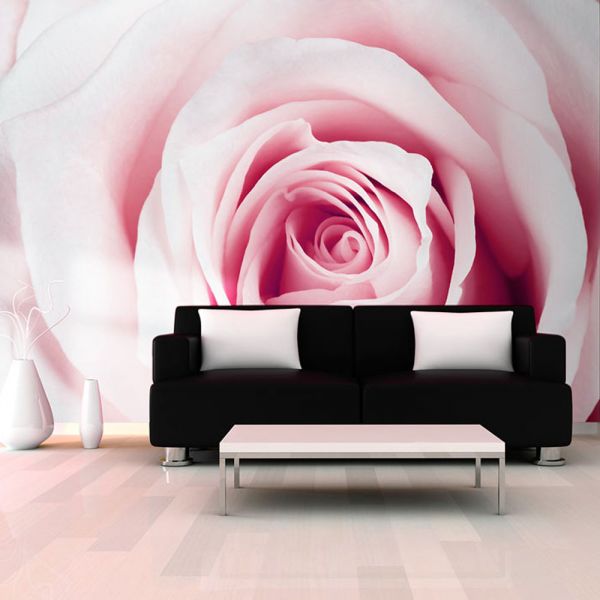 Papier peint intissé Fleurs Rose maze