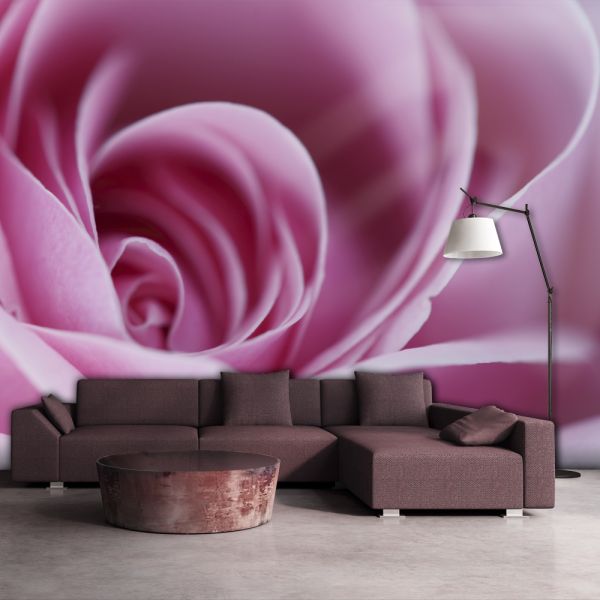 Papier peint intissé Fleurs Rose rose