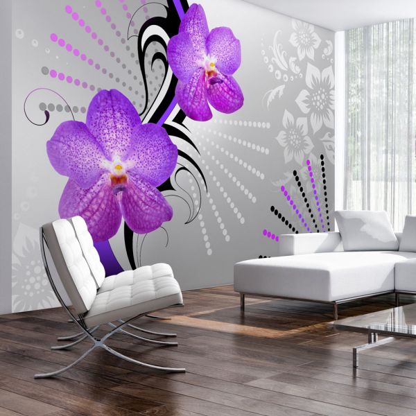 Papier peint intissé Fleurs Purple vibrations