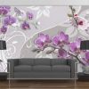 Papier peint intissé Fleurs Flight of purple orchids