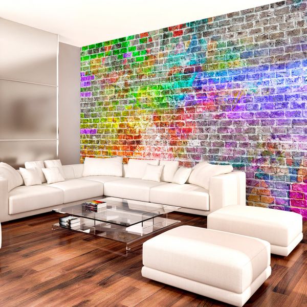 Papier peint intissé Fonds et Dessins Rainbow Wall