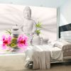 Papier peint intissé Orient Bouddha et orchidées