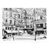 Papier peint intissé Ville et Architecture Sketch of parisian fountain