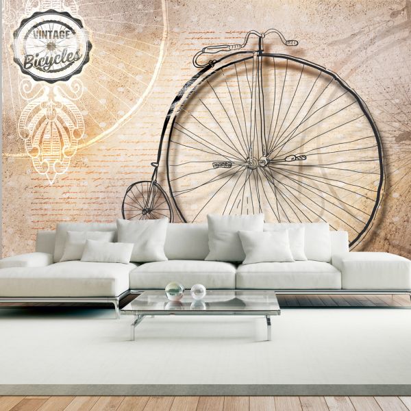 Papier peint intissé Vintage et Retro Vintage bicycles - sepia