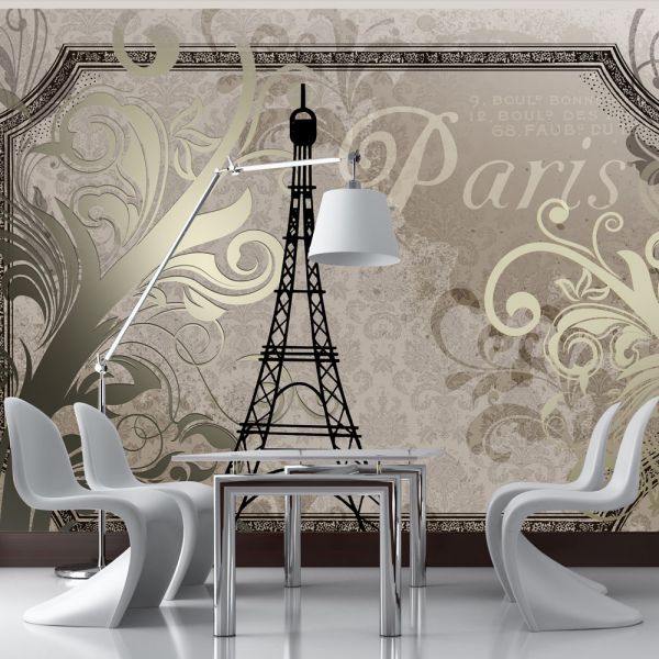 Papier peint intissé Vintage et Retro Vintage Paris - gold