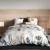 Parure housse de couette avec taies d'oreiller 100% Coton 57 fils Envole