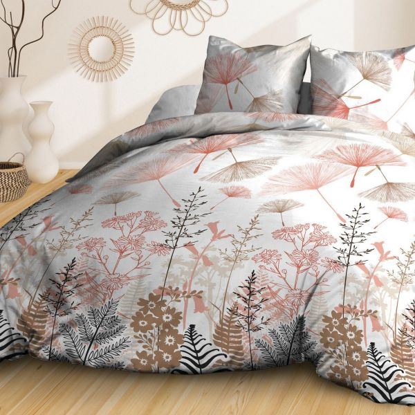 Parure de lit housse de couette avec taies d'oreiller 100% Coton 57 fils Etamine