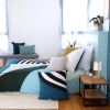 Parure housse de couette Réversible avec taies d'oreiller 100% Coton 57 fils Stop