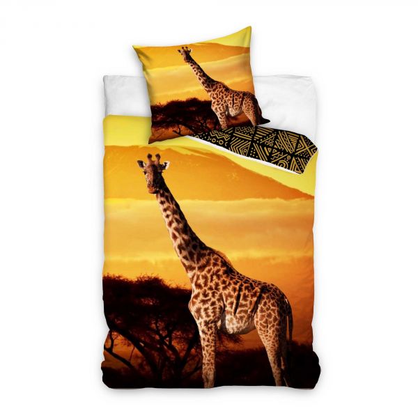 Parure de lit Girafe 100% coton 140x200 cm