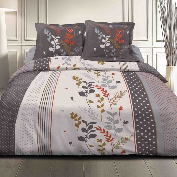 Housse de couette 240x260 + 2 taies d'oreiller 65x65 cm Coton Muse Rouge