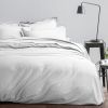 Housse de couette 240x260 + 2 taies d'oreiller 63x63 cm Satin de Coton Blanc